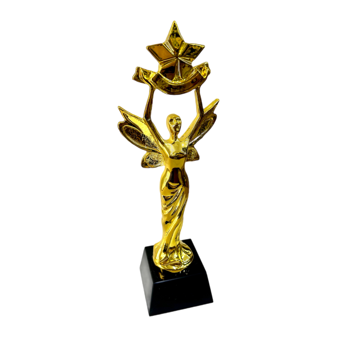 Badminton Trophy Resin Red Ribbons Corporate Gifts